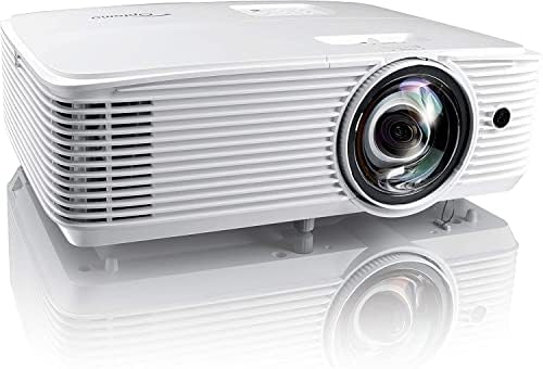 Optoma EH412STx Short Throw 1080p HDR Professional Projector | Super Bright 4,000 Lumens | Business Presentations, Classrooms, and Meeting Rooms | 15,000 Hour Lamp Life | Speaker Built in | Portable