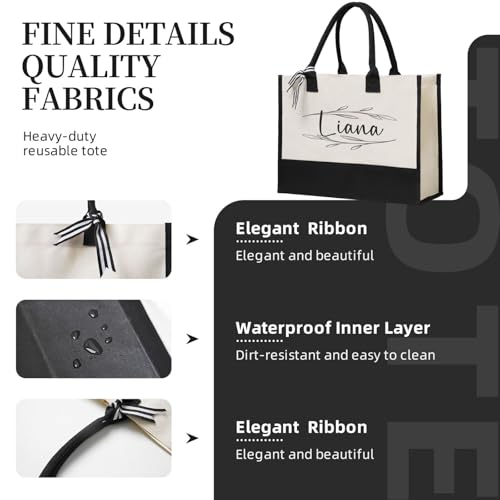 Bolsa tote de lona personalizada para mujer, ideal como regalo para despedida de soltera, boda, cumpleaños o viajes y compras miniatura 5