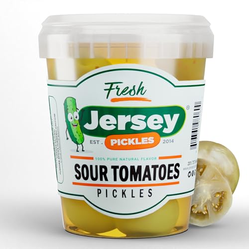 Sour Pickled Green Tomatoes – Tangy Fermented Pickled Vegetable Snack | Crunchy, Bold Flavor for Snacking & Sandwiches | Jersey Pickles