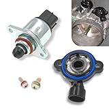 GRANDI 2 PCS Throttle Position Sensor Fuel Injection, Idle Speed Control Valve Sensor Repair Kit, Interior TPS IAC Replacement, Compatible with Buick Chevrolet (Silver & Black)