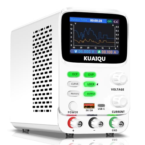 Image of Programmable DC Power Supply Variable 30V 10A KUAIQU Microcurrent 10μA Voltage Curve&Current Curve Lab Power Supply, Bench Power Supply with TFT Display /Memory /OVP /OCP for R&D /Lab /Precision Testing