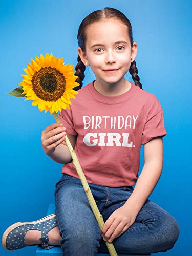 Birthday Girl Shirt Girls Birthday Tee Outfit Toddler Baby 1St 2Nd 3Rd 4Th 5Th 6Th 7Th (White On Mauve, 6 Years) #TOP1
