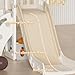 KORIMEFA 5-in-1 Toddler Slide Indoor/Outdoor with Basketball Hoop & Telescope L-Shaped Playground for Kids 1-3 Years Beige