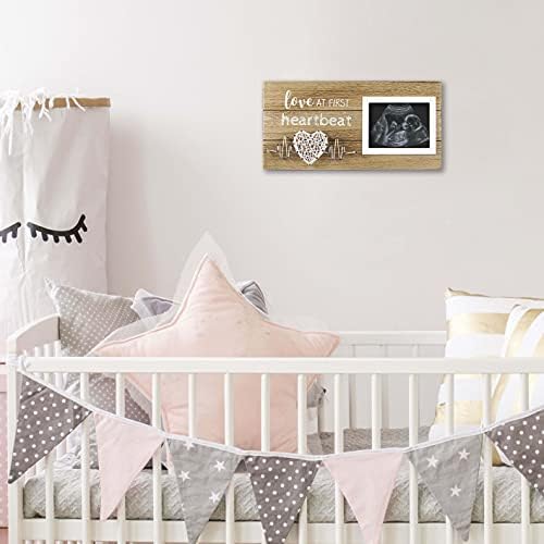 VILIGHT New Mom Mother's Day Gifts - Pregnancy Announcements Ideas Baby Gender Reveal Gifts - Love At First Heartbeat Sonogram Picture Frame for Standard 4" x 3" Ultrasound Photo