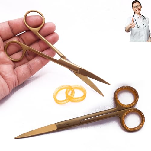 MEDICAL PRO Forbici per dissezione operativa per infermieristica medica Punte affilate Forbici dritte Forniture ospedaliere in acciaio inossidabile Clinica domestica (Oro, 7,5 pollici)