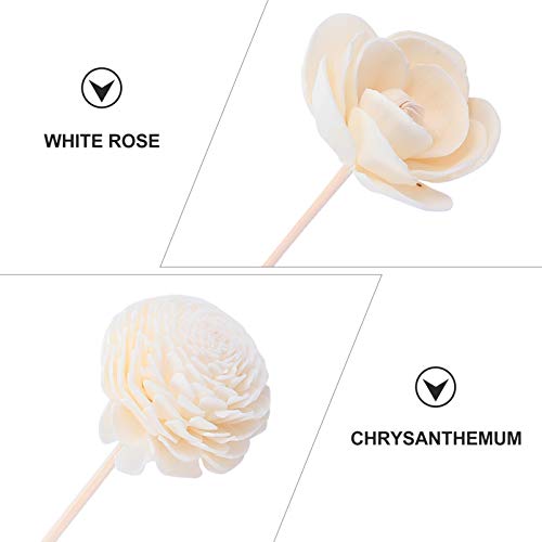 EXCEART Casa Flor Varas Difusor de Aroma de Óleo Difusor de Fragrância Natural Flor 2PCS (Bege)
