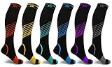 Extreme Fit Sport Compression Socks for Men and Women Knee High - made for running, athletics, pregnancy and travel - 6 Pair