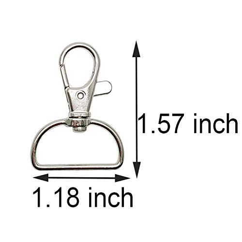 Swivel Clasp Swivel Snap Hooks Trigger Clips 1 Inch D Rings Metal Lobster Claw Clasps 40 Pcs for Making Snap Tabs, Keychain Hardware, Purse Hardware