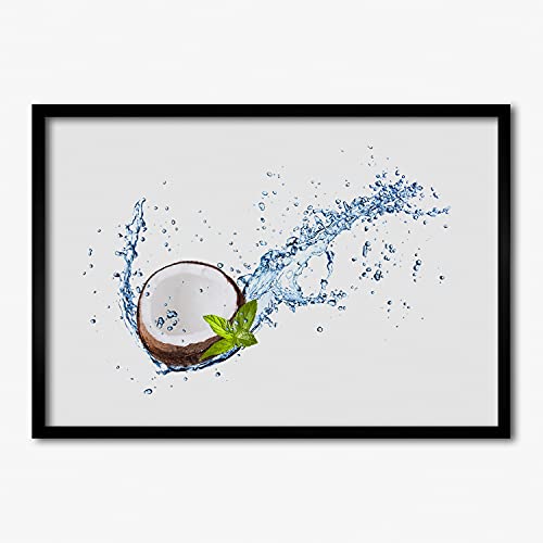 Cadre photo MDF Tulup 70x50 cm décoration murale moderne avec affiche de noix de coco