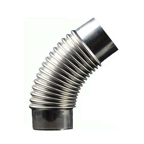 BXHNZSL Codo de 45° para Tubo de Escape de Chimenea, 60 Mm, 70 Mm, 80 Mm, 90 Mm, 100 Mm Y 110 Mm, Adaptador de Acero Inoxidable para Chimenea, Resistente Al Calor, para Calentador de Agua./80Mm