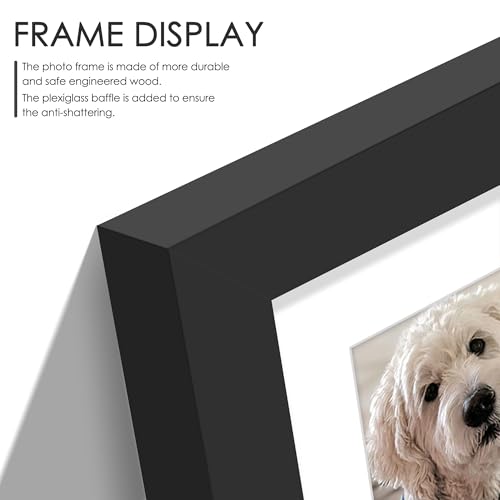 Image of DUENPY 8x14 Picture Frame Collage Display 4x6 and 5x7 Photos for Available Horizontal Wall Mounting Display and Vertical Black
