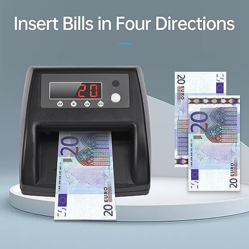 Daconovo Mini Detector UV de Notas Falsas Contador de Dinheiro EUR Detecção Automática de Dinheiro p