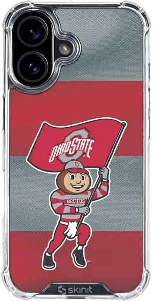 Skinit Clear Phone Case Compatible with iPhone 17 - Officially Licensed Ohio State University OSU Buckeyes Flag Design