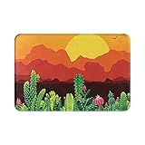 Cactus Bath Mat Bathroom Rug Non Slip Floor Mat Soft Comfortable Water Absorption 24x16 Inch