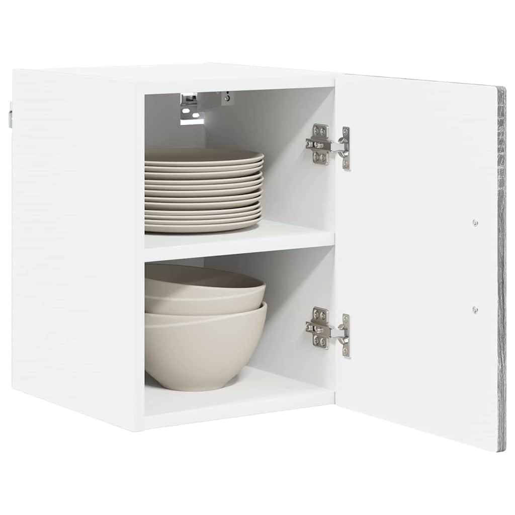 vidaXL Wall Cabinet LUCCA Grey Sonoma 30 x 31 x 40 cm Engineered Wood, Modern Kitchen Solutions, Rectangular Wooden Panel, Durable Dishwasher Cover, Appliance Concealer, Space Saver Design — image 1