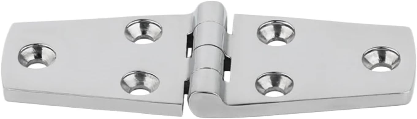 4PCS Stainless Steel Cast Door Strap Hinge with 6 Holes Mirror Polishing Marine Hinges Boat Hardware Parts 38X102MM