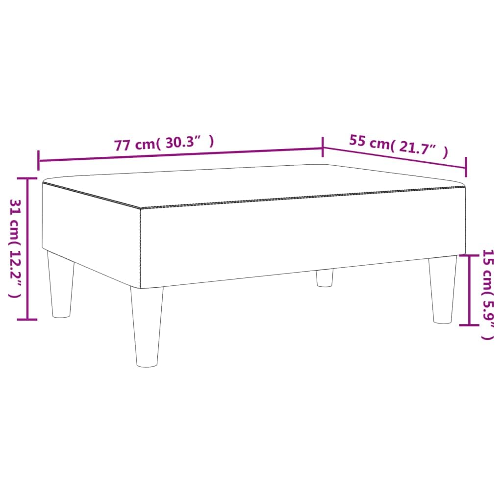 Fußhocker, hellgrau, 77 x 55 x 31 cm, aus atmungsaktivem Stoff, Rahmen aus robustem Sperrholz, modernes und kompaktes Design für Sofa oder Liegestuhl, Sitzerhöhung