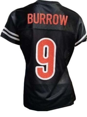 Generic Custom Glitterflake Joe Burrow Womens Black Mesh Jersey Size Medium