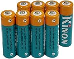 Kinon Deux piles rechargeables 1.2V NiMH AA 1300mAh (8 Pièces) pour lumières extérieures de jardin solaire Porche et patio