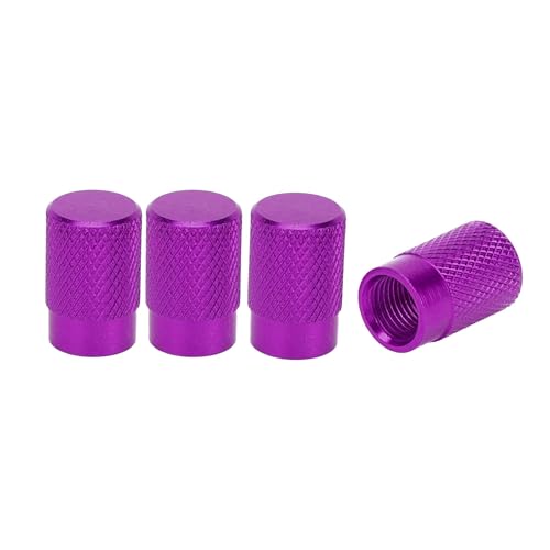 A ABSOPRO - A ABSOPRO Tire Valve Stem Caps 11x16.5MM Car Wheel Valve Cap Aluminum Alloy Purple for Car Bike Motorcycle Truck Anti Crash Tyre Valve Stem Cover Valve Dust Cap Tire Valve Cap 4 Pcs