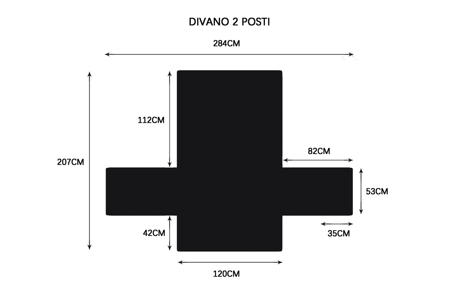 sevi's Copridivano 2 Posti con Braccioli - Copridivano Impermeabile - Reversibile - Antigraffio Gatto - Antimacchia - OEKO-TEX - Copri Divano Trapuntato in Microfibra (2 Posti, Nero)