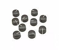 Size: 12mm (height) x 21mm (Outer diameter) Fits 1/4" (6.4mm) shaft pots Made of plastic with Set screw We will supply a free screwdriver which can adjust the set screw The top surface was a little scratched for some knobs in domestic transportation,...