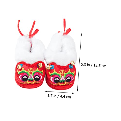PartyKindom 1pair Tiger Embroidered Boy Girl Shoes Warm Walking Shoes Non- Footwear for Boys and Girls Comfortable for3