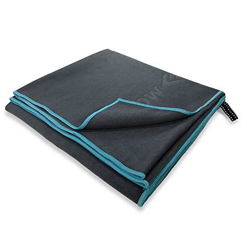 Flow Hydro Sport Towel - Microfiber Quick Dry Swimming Towels for Swim, Pool, Triathlon, and Other Water Sports in Medium and Large Sizes (Gray, Large (60" x 30"))
