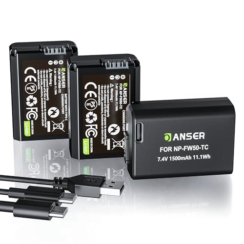 OANSER 3-Pack FW50 Batteries for Sony A7/A6 Series Cameras