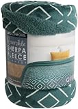 Life Comfort Sherpa Fleece Blanket, 98 x 92 inches (Green)