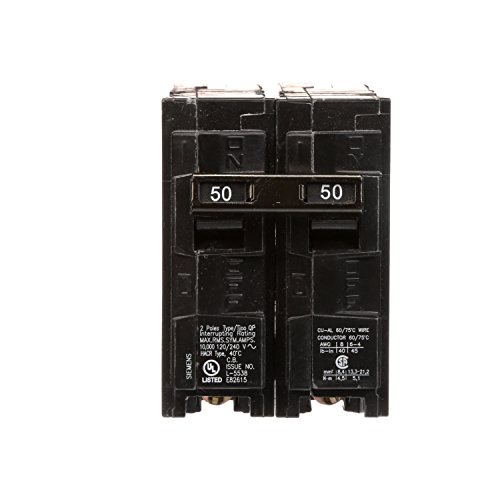 SIEMENS Q250 50Amp Double Pole Type QP Circuit Breaker, Black Weekly