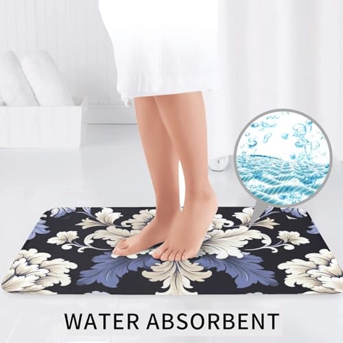 Tapis de bain de qualité supérieure en microfibre damassée ensemble WC - 7