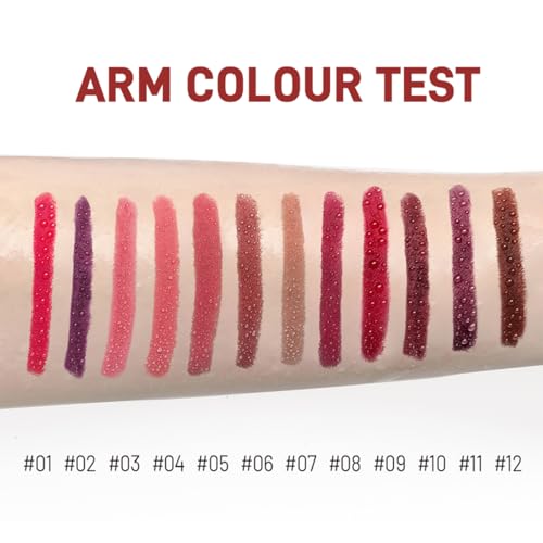 12 Couleurs Matte Lip Liner Pencil Set,Rouge à lèvres velours mat crémeux,Kit de maquillage pour les lèvres en une étape,Fit Colors Long Lasting Waterproof Smooth High Pigmented Lip Makeup – Image 4