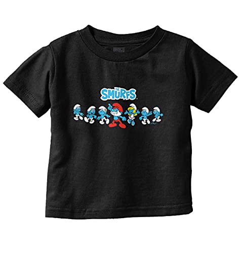 Brisco Brands Smurfs 80s Retro Cartoon Characters Toddler Boy Girl T Shirt