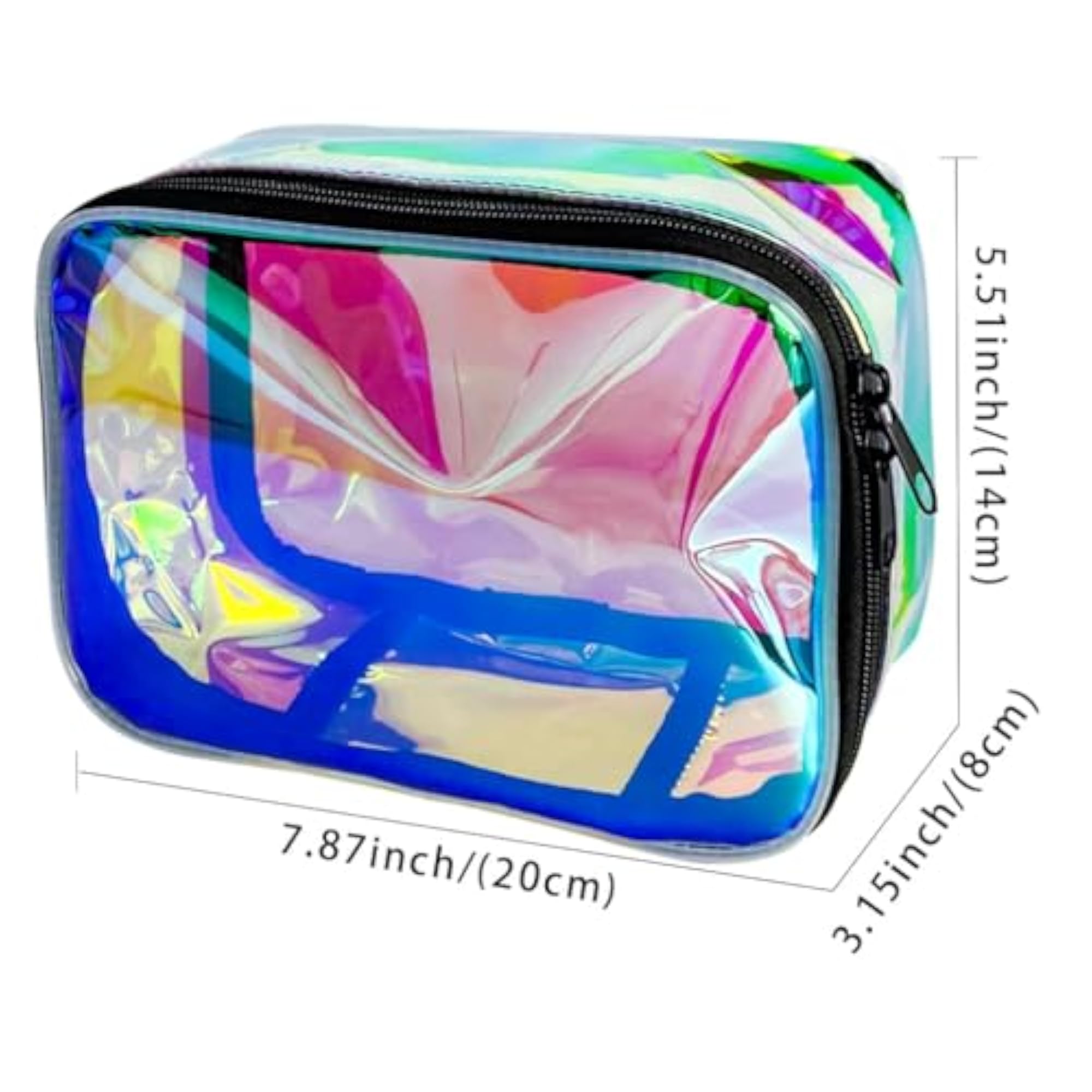 Holographic Clear Cosmetic Travel Pouch, Pack of 2