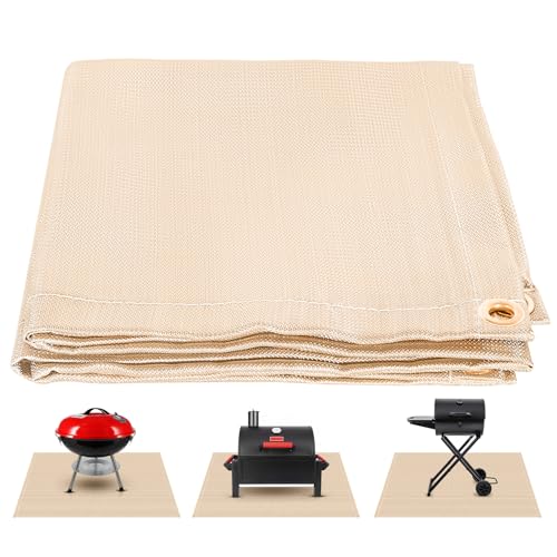 ANATIA 40"x40" Fire Pit Mat - Fireproof Stove Mat for Deck BBQ Wood Stove - Fire Resistant Mat Under Grill Tent Campsite Insulation Protection
