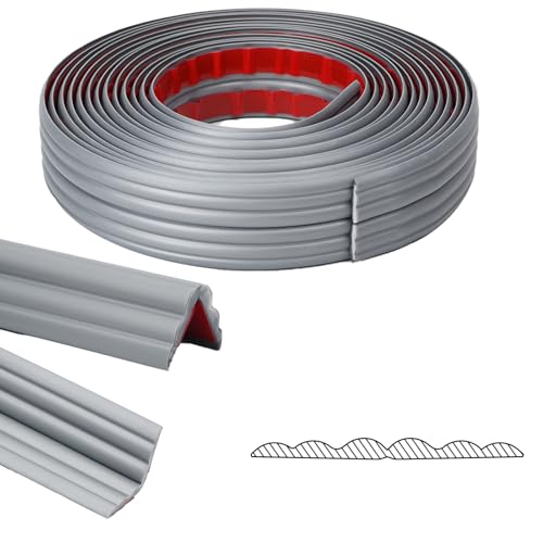 ZOWZOW Moldura de esquina flexible interior y exterior, moldura multifuncional de 20 pies, tira de calafateo para pared, borde, suelo, ventana, puerta, techo, color gris
