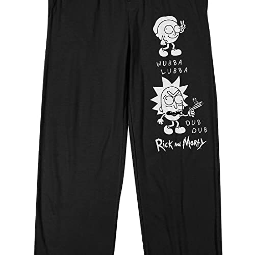 Rick & Morty Wubba Lubba Dub Dub Men's Black Sleep Pajama Pants2
