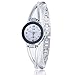 Produktbild C.W.EURJ 2 STÜCKE Stahlgürtel Diamant Spiegel Digitalwaage Quarzuhr Armbanduhr for Frauen Analog Edelstahl (Color: : White Shell White Surface)
