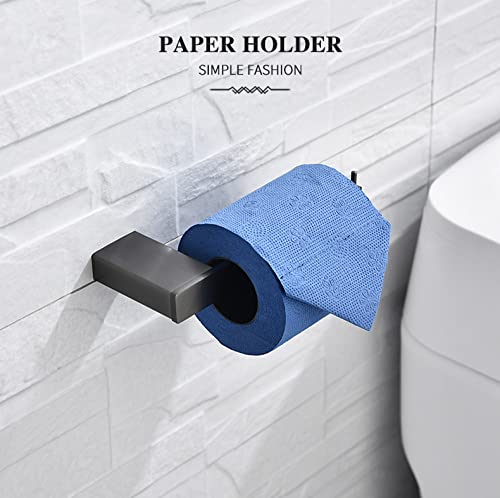 Porte-serviettes double gris et ensemble accessoires de bain muraux - 3