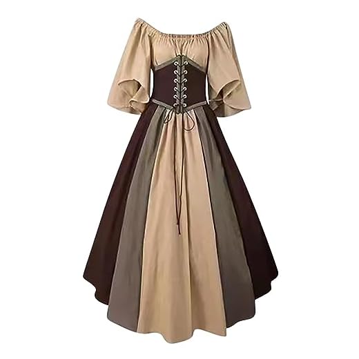 Robe Medievale Femme Victorienne Steampunk Gothique Vintage Medievale Steampunk Costume MéDiéVal Femme DéGuisement Victorienne DéGuisements Dress Halloween Renaissance Princesse Costume Longue