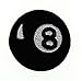 Produktbild Billard Billiard Kugel Schwarz 8 Ball Aufnäher Bügelbild Aufbügler Iron on Patches Applikation