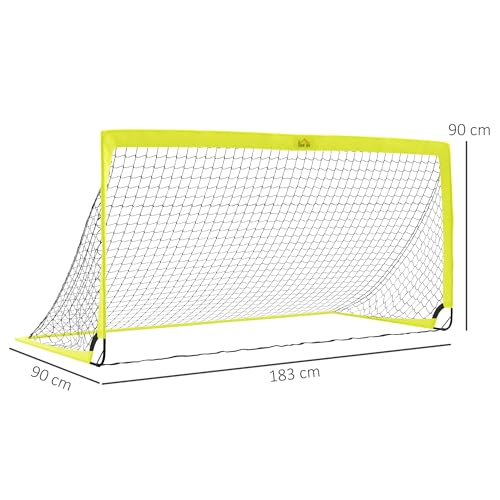 HOMCOM Two Football Goal Nets, Foldable Outdoor Sport Training Equipment, for Adults, Teens, with Carrying Bag, Yellow - Image 7