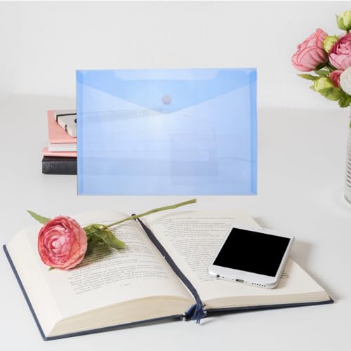Pochette pour documents A4 anti déchirure en PP transparent bleu - 5