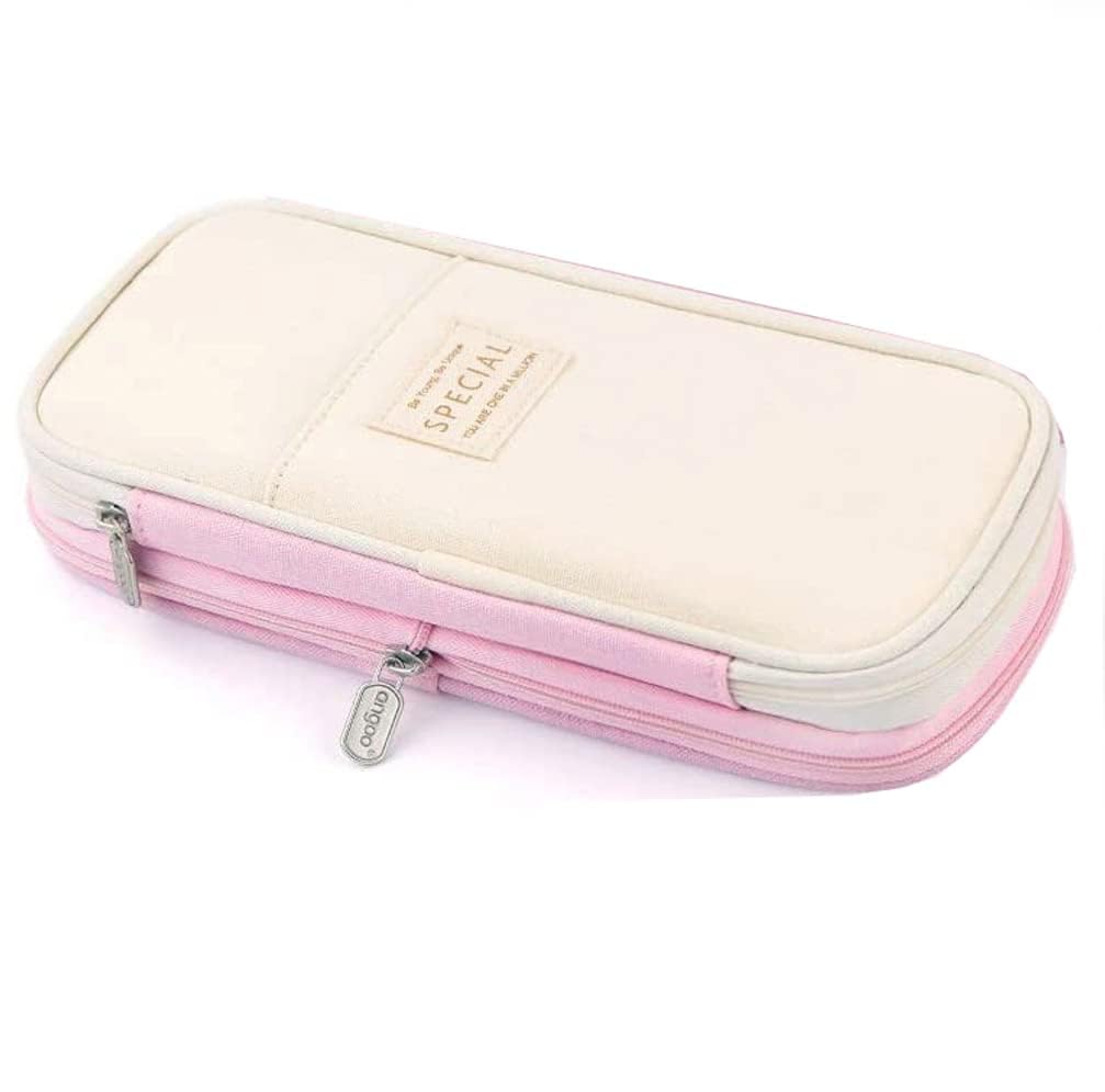 SAMEZONE Big Capacity Pencil Pen Case, Durable Pencil Bag Stationery Pouch Zipper, Large Storage Bag Pouch Holder Box Organizer for Middle High School College Office Teen Boys Girls Adult (Pink) (B0CLGH8QHQ) Amazon Price History, Amazon Price Tracker