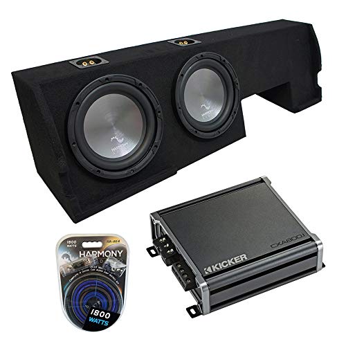Harmony Audio HA-A102 Compatible with Ford F-150 Super Crew Truck 2001-2003 Bundled with KIC19-46CXA8001 Mono 1600W Amp & FORD2X10-01-03-CREW Custom Fit Dual 10