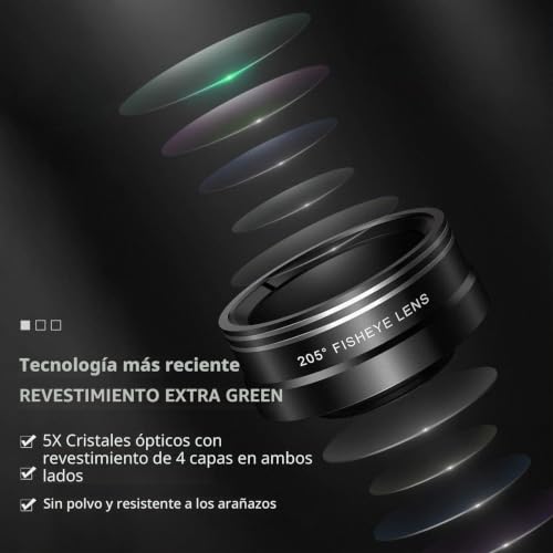 Kit de lentes de teléfono 4 en 1 Andoer teleobjetivo 22X ojo de pez gran angular y macro 6