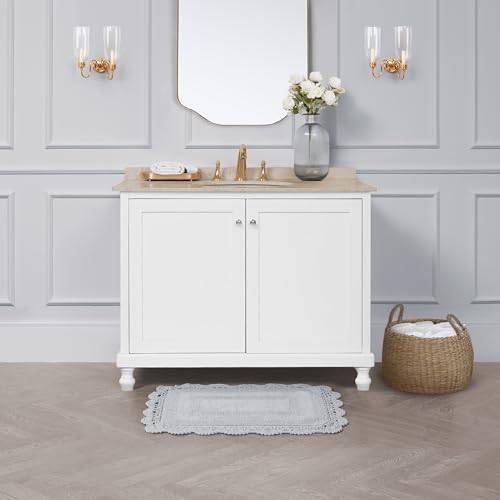 Laura Ashley Badteppich, gehäkelt, Baumwolle, 43 x 61 cm, Hellgrau – Ansicht 6