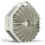 iTokGoK® Premium Silver-Infused 2-in-1 Silicone Body Scrubber, Double-Sided Design Body Brush Body Scrubber Exfoliating Body Brushes for Sensitive Skin for Showering, Silicone Loofah - Stone