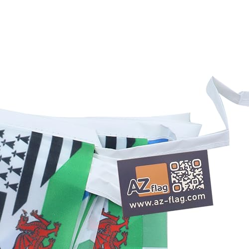 Image of AZ FLAG Multi Celtic 6 meters BUNTING Flag 20 flags 9'' x 6'' - Celtic countries STRING flags 15 x 21 cm